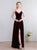 Velvet Spaghetti Straps Open Back Prom Dresses