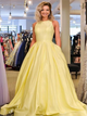 Sweep Train Yellow Evening Dresses