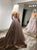 A Line V Neck Spaghetti Straps Long Sparkle Prom Dresses