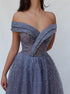 A Line Off The Shoulder Beadings Prom Dress LBQ0953