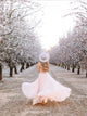 Chic Pink A Line Spaghetti Straps Sweep Train Prom Dresses