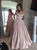 A Line Off the Shoulder Beadings Satin Prom Dresses 