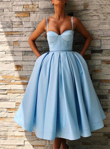 Ball Gown Sweetheart Satin Prom Dresses with Pleats