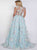Sweep Train Blue Evening Dresses
