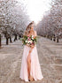 Chic Pink A Line Spaghetti Straps Prom Dress LBQ0578