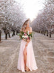 Chic Pink A Line Spaghetti Straps Prom Dresses