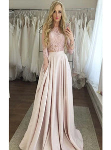 Pockets and Pleats Pink Prom Dresses