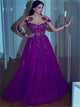 Sweep Train Purple Evening Dresses