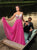Sweep Train Sleeveless Rose Pink Prom Dresses
