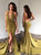 Sweep Train Yellow Evening Dresses