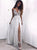 A Line Sequins Floor Length Prom Dresses