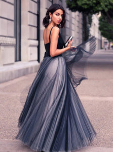 A line V Neck Backless Open Back Floor Length Prom Dress with Pleats