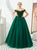 Sweep Train Green Evening Dresses