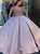 Floor Length Satin Light Purple Short Sleeves Prom Dresses