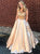 Cap Sleeves A Line Rhinestone Satin Prom Dresses