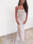 Spaghetti Straps Mermaid Ivory Lace Prom Dresses 