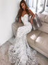Sweetheart Mermaid Appliques Tulle Prom Dresses LBQ2047