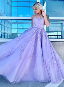 Sweep Train Purple Evening Dresses
