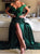 A Line Beading Lace Off the Shoulder Satin Prom Dresses