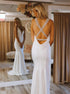 Mermaid White Criss Cross Prom Dress LBQ0971