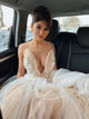A Line V Neck Tulle Prom Dress LBQ1025