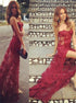 Mermaid Sweetheart Sweep Train Tulle Appliques Prom Dress with Slit LBQ2855