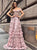 A Line Pink Lace Off The Shoulder Appliques Prom Dresses