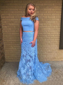 Mermaid Off the Shoulder Appliques Satin Prom Dresses LBQ3933