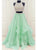 Sweep Train Green Evening Dresses