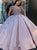 Ball Gown V Neck Satin Prom Dresses with Beadings
