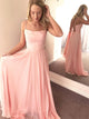 Sweep Train Pink Evening Dresses