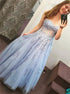 A Line Sweetheart Tulle Appliques Prom Dress LBQ2787
