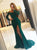 Off The Shoulder Mermaid Long Sleeves Green Prom Dresses