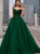 Green Scoop Beading A Line Satin Chiffon Prom Dresses