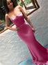 Mermaid Spaghetti Straps Satin Open Back Pleats Prom Dresses LBQ2953