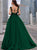 Sweep Train Green Evening Dresses