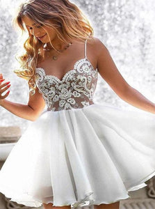 Mini V Neck Chiffon Prom Dresses