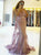 Mermaid Pink Appliques Backless Tulle Prom Dresses