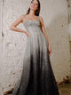 Sparkly A Line Backless Sequin Silver Prom Dresses
