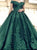 Off the Shoulder Appliques Tulle Ball Gown Prom Dresses