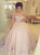 Ball Gown Pink Appliques Pleats Prom Dresses 