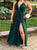 Sweep Train Green Evening Dresses