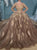 Ball Gown Long Sleeves Tulle Appliques Open Back Prom Dresses