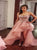 Dusty Pink High Low Organza Backless Prom Dresses