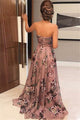 Sweep Train Pink Evening Dresses