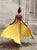 Sweep Train Yellow Evening Dresses