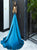 Sweep Train Blue Evening Dresses