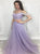 Two Pieces A Line Tulle Prom Dresses with Sequins