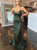 Mermaid Deep V Neck Spaghetti Straps Sequins Prom Dresses