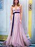 A Line Spaghetti Straps Chiffon Pleats Prom Dress LBQ2789